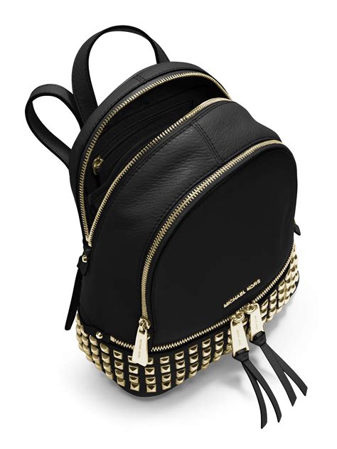 michael kors rhea backpack size comparison|Michael Kors rhea studded backpack.